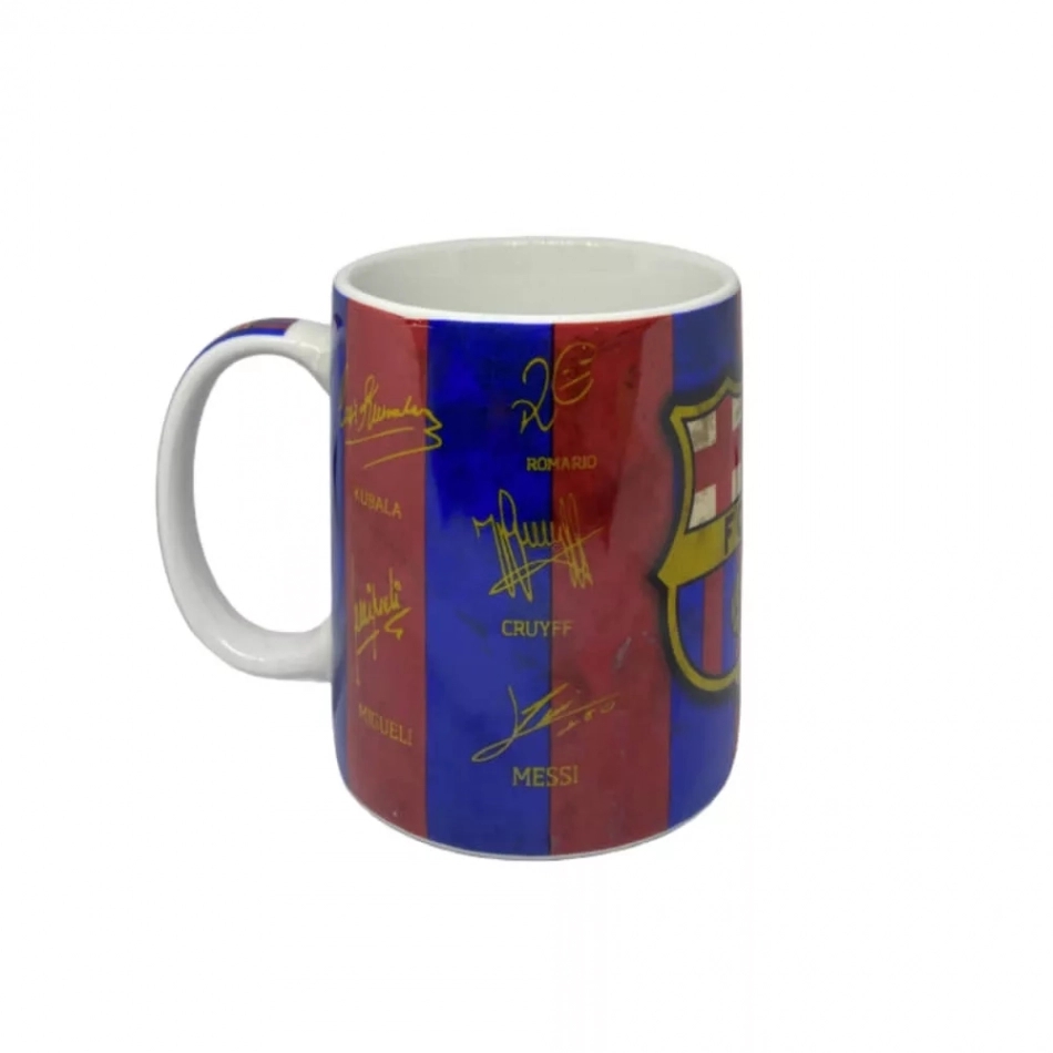 FC Barcelona 1899 cană semnată în dungi demo