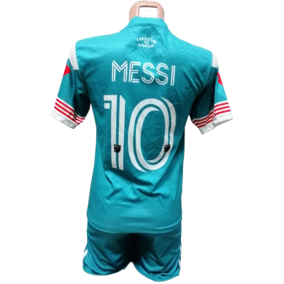 Replica Inter Miami Messi echipament turcoaz demo