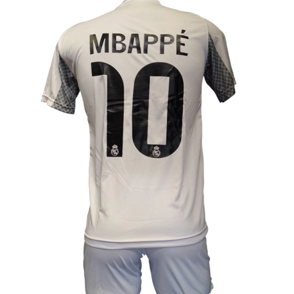 Replica Real M. Mbappé echipament alb-gri demo