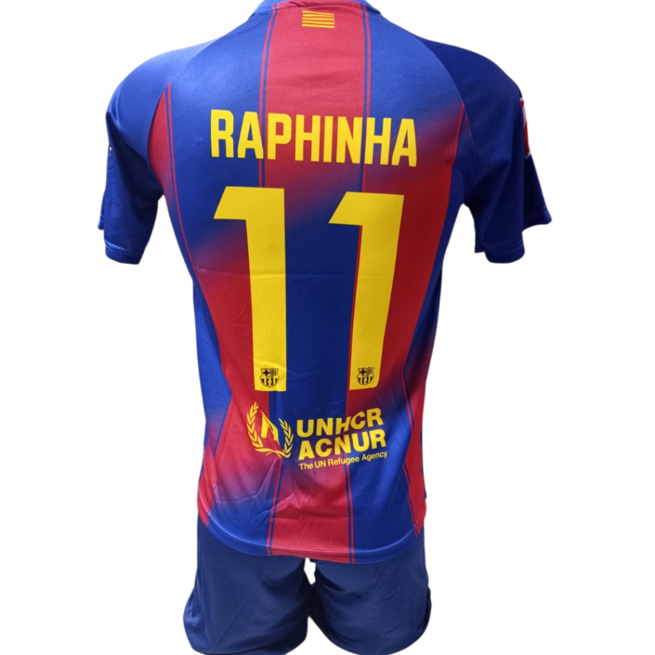 Replica Barcelona Raphinha echipament rosu-alb demo