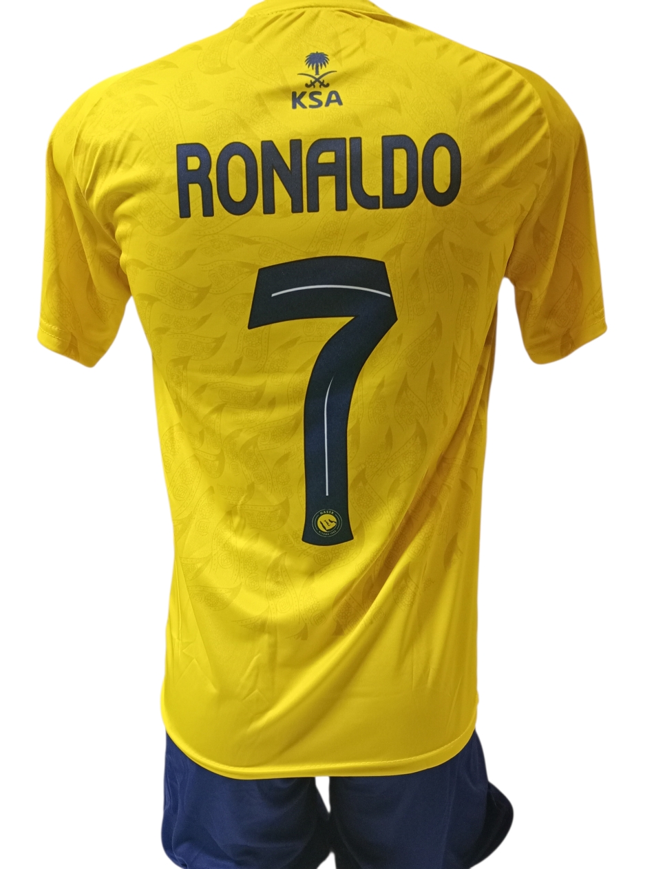 Replica AL Nassr Ronaldo echipament albastru-galben demo